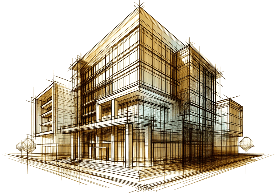 Illustration d'un bâtiment au couleur de Noblex